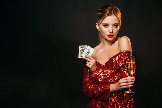 Élégante dame au casino